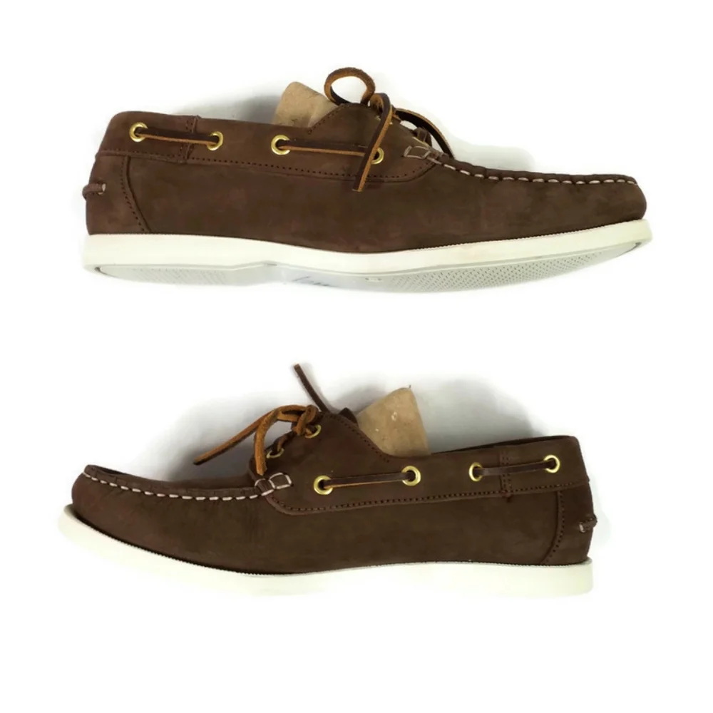Boden Brown Nubuck Leather Slip-On Boat Shoe Loafers Mens Size 43, US 11